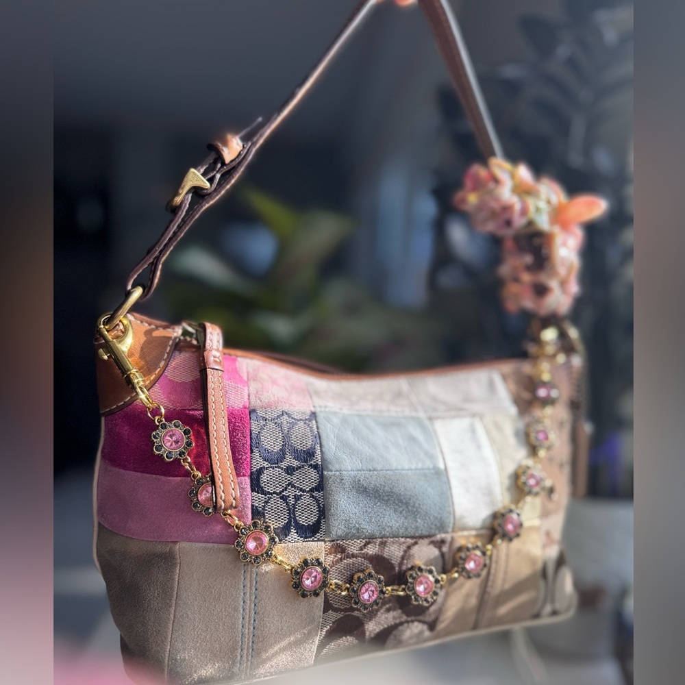 Coach Patchwork Pink & Neutral Demi Bag #2190